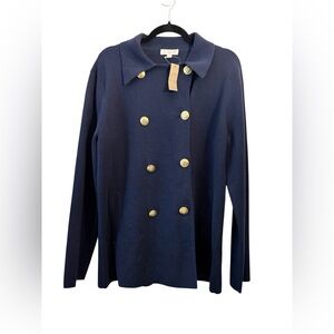 J.Crew Navy Warwick Double-Breasted Sweater Blazer Size Medium NWT NEW